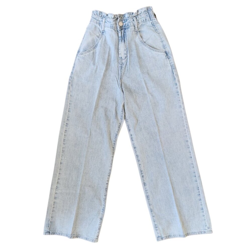 Blank NYC Stand Strong Paper Bag Wide Leg Jean Elastic Waist Women’s Size XS NWT